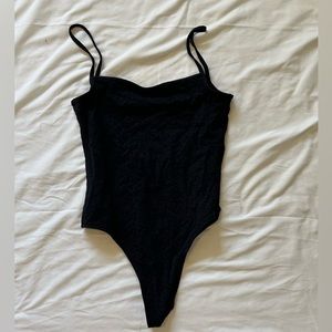 Black one-piece bikini